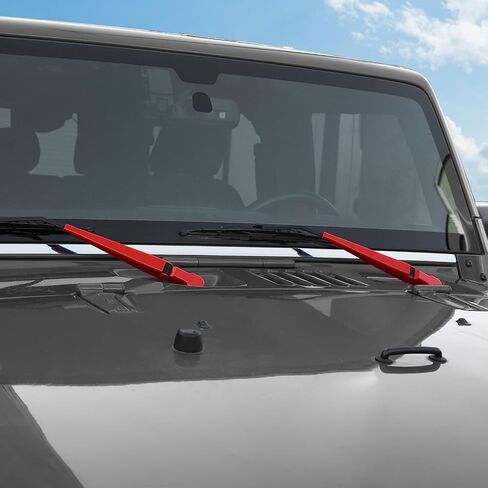 Hoolcar Front Windshield Wiper Accessories Front Window Arm Blade Cover Trim Compatible with Jeep Wrangler JK JKU 2007-2017, Red, 2Pcs in Saudi Arabia