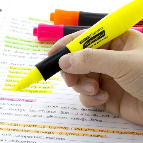 BAZIC Highlighter Yellow Color Desk Style, Soft Grip Chisel Tip Broad Fine Line Highlighters, Unscented Coloring Marker (3/Pack), 1-Pack in Saudi Arabia