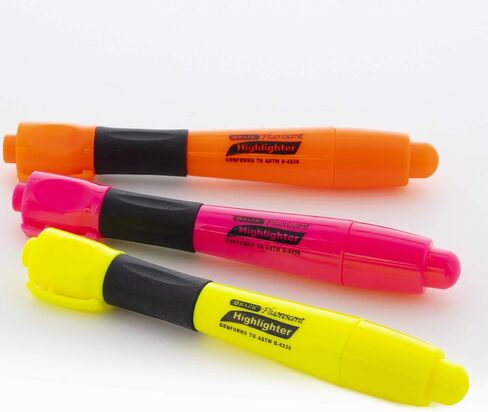BAZIC Highlighter Yellow Color Desk Style, Soft Grip Chisel Tip Broad Fine Line Highlighters, Unscented Coloring Marker (3/Pack), 1-Pack in Saudi Arabia