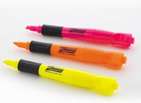 BAZIC Highlighter Yellow Color Desk Style, Soft Grip Chisel Tip Broad Fine Line Highlighters, Unscented Coloring Marker (3/Pack), 1-Pack in Saudi Arabia