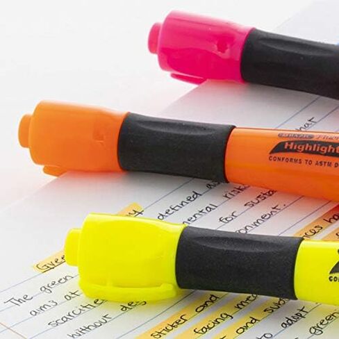 BAZIC Highlighter Yellow Color Desk Style, Soft Grip Chisel Tip Broad Fine Line Highlighters, Unscented Coloring Marker (3/Pack), 1-Pack in Saudi Arabia