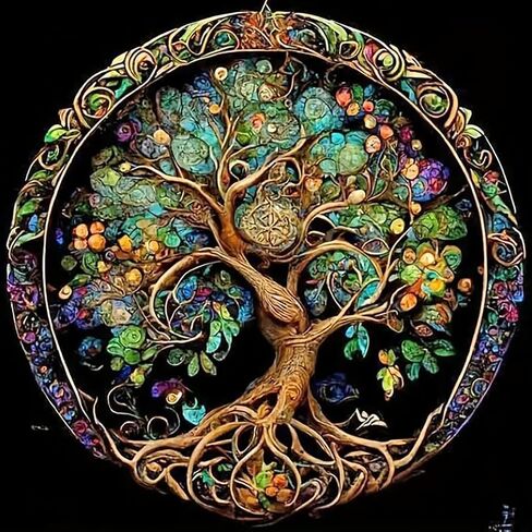 AREOPNMG 5D Tree of Life Diamond Painting Kits for Adults Beginners,DIY Diamond Art Kits,Full Round Drill Diamond Dot Gem Art,Home Wall Decor 12x12 Inch in Saudi Arabia