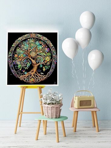 AREOPNMG 5D Tree of Life Diamond Painting Kits for Adults Beginners,DIY Diamond Art Kits,Full Round Drill Diamond Dot Gem Art,Home Wall Decor 12x12 Inch in Saudi Arabia