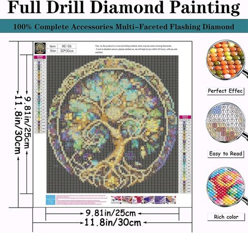 AREOPNMG 5D Tree of Life Diamond Painting Kits for Adults Beginners,DIY Diamond Art Kits,Full Round Drill Diamond Dot Gem Art,Home Wall Decor 12x12 Inch in Saudi Arabia