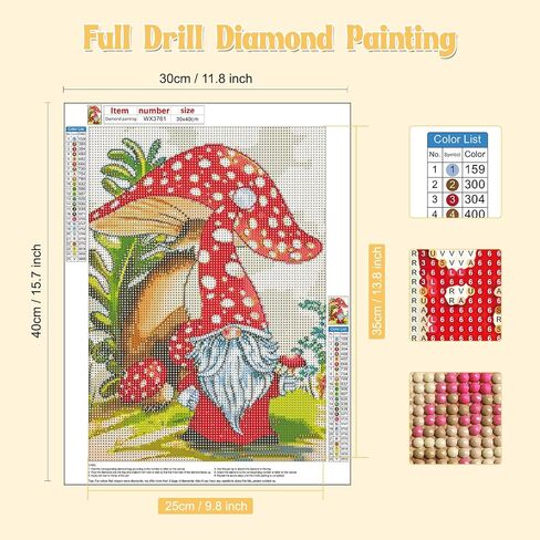 NAIMOER Gnome Diamond Art Kits for Adults, Full Drill Mushroom Gnomes Fall Diamond Art Kits, 5D Thanksgiving Diamond Art Fall Diamond Art Kits for Home Decor 30x40cm in Saudi Arabia