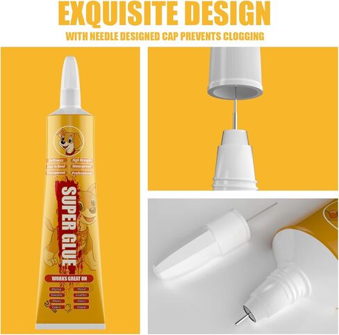 جل غراء زجاجي، شفاف، مقاوم للماء، زجاجة سعة 2.1 أونصة سائلة مع غطاء مضاد للانسداد in Kuwait