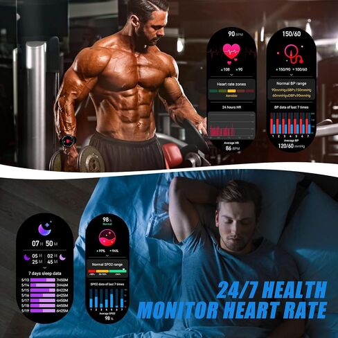 Military Smart Watches for Men with LED Flashlight, Outdoor Tactical Rugged Smart Watch with 1.45" HD Touch Screen, Fitness Sport Activity Tracker with Heart rate Monitor Compatible with iOS & Android in Saudi Arabia