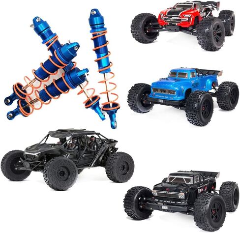 4pcs Front and Rear Shock Absorber Damper for Arrma Kraton 6S BLX Outcast 6S BLX Notorious 6S BLX Fireteam 6S BLX Upgrade Parts, Replacement for ARA330621 ARA330622 (Dark Blue) in Saudi Arabia