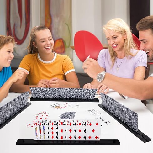 حاملات بطاقات اللعب، حاملات بطاقات للعب الورق، صينية رفوف حامل أكريليك للأطفال البالغين، حامل بطاقات كاناستا لاستراتيجية بريدج كاناستا (أبيض، 4 عبوات) in Kuwait