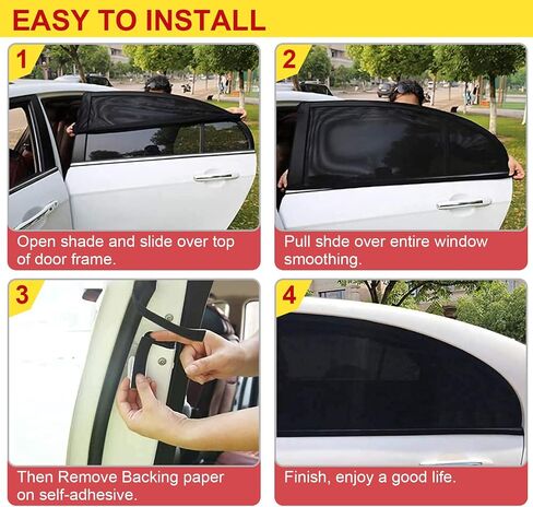 Car Sun Shade, 2 Pack Car Window Shade for Baby Universal Car Side Window Sunshade Sun Glare and UV Protection for Kids/Adults/Pets - Fits 98% Cars in Saudi Arabia