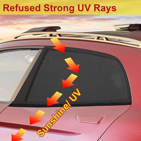 Car Sun Shade, 2 Pack Car Window Shade for Baby Universal Car Side Window Sunshade Sun Glare and UV Protection for Kids/Adults/Pets - Fits 98% Cars in Saudi Arabia
