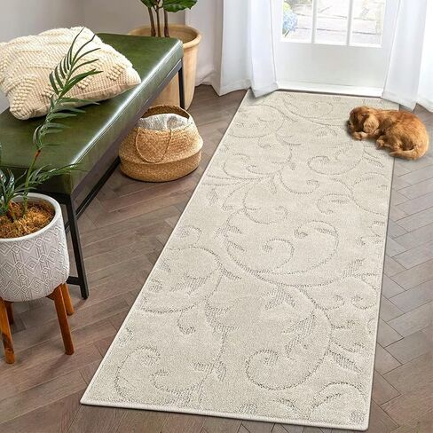 Modern Runner Rug 2x8 Solid Shag Runner Rug for Hallway Kitchen Soft Plush Shaggy Runners Non-Slip Boho Carpet Entryway Fluffy Floor Cover Indoor Living Room Laundry Area Rug Home Decor Beige in Saudi Arabia