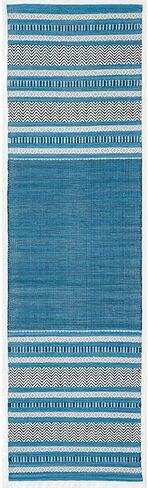 سجادة SAFAVIEH Montauk Collection Accent - 2'6" x 4'، أحمر وعاجي، قطن مخطط منسوج يدويًا، مثالي للمناطق ذات حركة المرور العالية في المدخل، وغرفة المعيشة، وغرفة النوم (MTK214C) in Kuwait