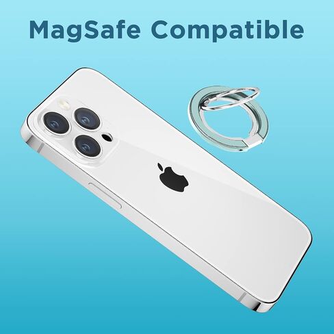 Compatible with MagSafe Phone Grip, Double Ring Magnetic Phone Grip, Phone Gripper for Back of Phone, Phone Ring Holder Stand for iPhone, Samsung Galaxy, LG, Google Pixel (Blue) in Saudi Arabia