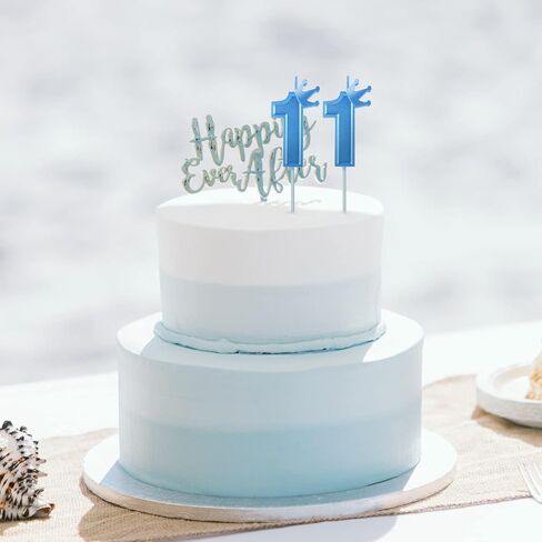 3inch Birthday Number Candle, Blue 3D Candle Cake Topper with Crown Cake Numeral Candles Number Candles for Birthday Anniversary Parties (Number 2) in Saudi Arabia