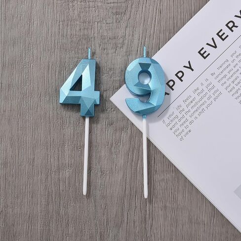 2 inch Gold 49 Birthday Candles, 3D Diamond Number 49th Cake Topper for Boys Girls Birthday Party Decorations Theme Party in Saudi Arabia