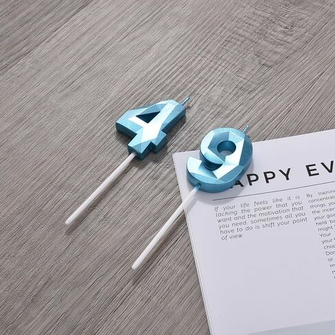 2 inch Gold 49 Birthday Candles, 3D Diamond Number 49th Cake Topper for Boys Girls Birthday Party Decorations Theme Party in Saudi Arabia