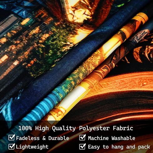 نسيج Invoibler العتيق، نسيج الشارع المريح، مشهد ليلي، نسيج دافئ، قلعة البيت القديم، نسيج شجرة الخيال، نسيج المناظر الطبيعية الرجعية (51.2 × 59.1 بوصة) in Kuwait