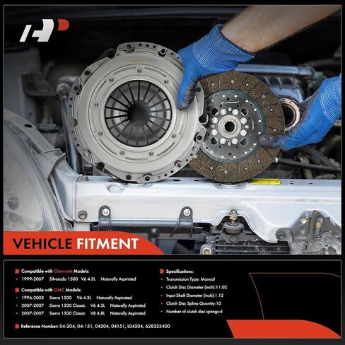 A-Premium Transmission Clutch Kit Set Compatible with Chevrolet Silverado 1500 1999-2007 & GMC Sierra 1500 1999-2007, Sierra 1500 Classic 2007-2007, 4.3L 4.8L, Replace# L04204, 628 3234 00 in Saudi Arabia