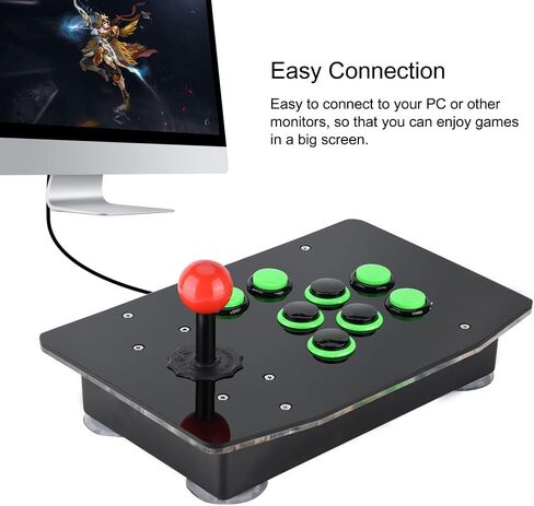 وحدة تحكم USB Arcade Fighting Joy Stick، عصا قتال Arcade، وحدة تحكم الألعاب بدون تأخير لألعاب الكمبيوتر الشخصي in Saudi Arabia