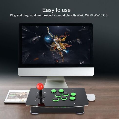 وحدة تحكم USB Arcade Fighting Joy Stick، عصا قتال Arcade، وحدة تحكم الألعاب بدون تأخير لألعاب الكمبيوتر الشخصي in Saudi Arabia