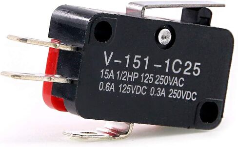 10 قطع من Swpeet V-151-1C25 مفتاح حد صغير، بكرة مفصلية طويلة، زر ضغط الكرز SPDT Snap Action مثالي لاردوينو والأجهزة والمعدات الإلكترونية in Saudi Arabia