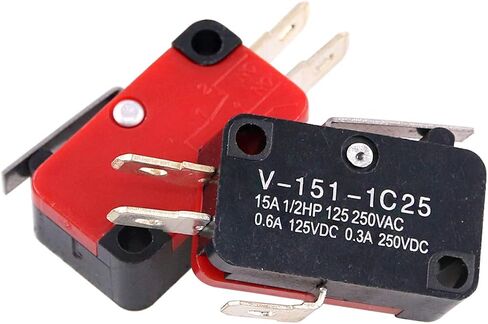 10 قطع من Swpeet V-151-1C25 مفتاح حد صغير، بكرة مفصلية طويلة، زر ضغط الكرز SPDT Snap Action مثالي لاردوينو والأجهزة والمعدات الإلكترونية in Saudi Arabia