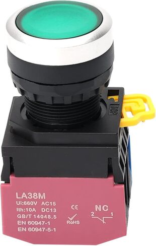 STARELO 22 مم 2 قطعة مفتاح زر الضغط المؤقت 660 فولت 10 أمبير أحمر وأخضر Led ذاتي إعادة الضبط 1NO 1NC. (أحمر وأخضر) in Saudi Arabia