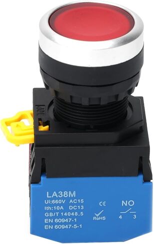STARELO 22 مم 2 قطعة مفتاح زر الضغط المؤقت 660 فولت 10 أمبير أحمر وأخضر Led ذاتي إعادة الضبط 1NO 1NC. (أحمر وأخضر) in Saudi Arabia