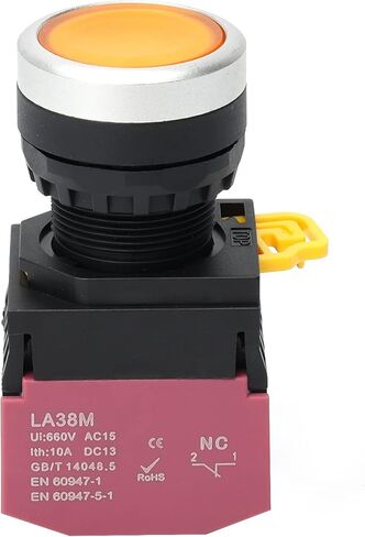 STARELO 22 مم 2 قطعة مفتاح زر الضغط المؤقت 660 فولت 10 أمبير أحمر وأخضر Led ذاتي إعادة الضبط 1NO 1NC. (أحمر وأخضر) in Saudi Arabia