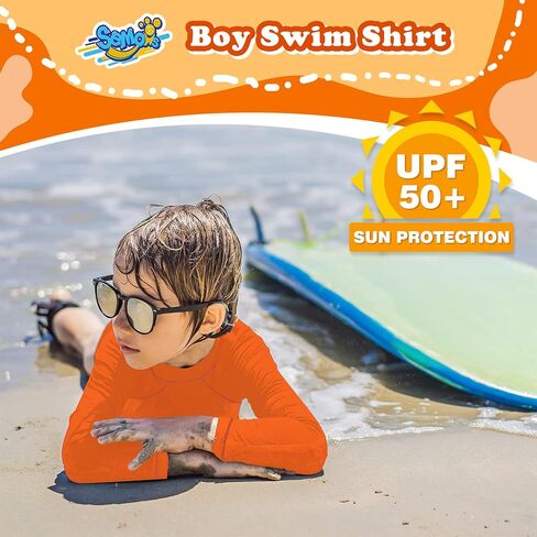 3 Pack Boys Rash Guard Swim Shirt Long Sleeve UPF+ 50 Sun Shirts for Toddler Kids Rashguard Water Swimming Shirts in Saudi Arabia