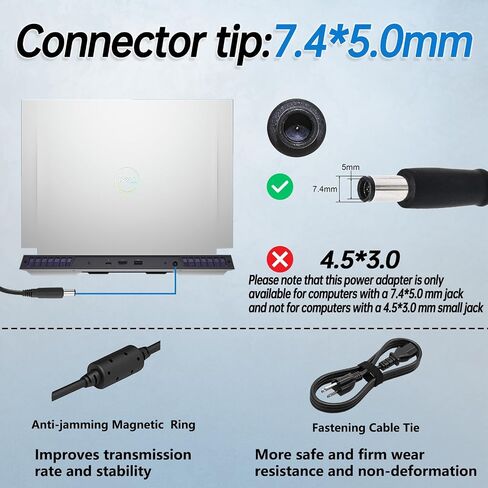 Original 180W Charger Fit for Dell G3 G5 G7 Series 3500 3579 5587 5590 7588 7590 7700 7790 Alienware 13 14 15 17 LA180PM180 DA180PM111 19.5V 9.23A AC Power Adapter Laptop Charger in Saudi Arabia