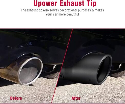 طرف عادم أسود قابل للتعديل مقاس 1 بوصة - 2.5 بوصة، مدخل 1.0-2.5 بوصة، مخرج 3.5 بوصة، مسمار طويل من الفولاذ المقاوم للصدأ 6 بوصة على أطراف أنابيب العادم، عالمي لأنبوب عادم بقطر خارجي 1.5/1.75/2/2.25/2.5 بوصة in Kuwait