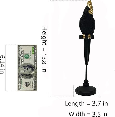 تمثال ببغاء مزدوج، عمل فني غربي بسيط ذهبي، تمثال راتنج مصنوع يدويًا يجلب الحظ السعيد، ديكورات يمكن تطبيقها على المنزل، غرفة المعيشة، طاولة مكتب داخلية، هدية للنساء والأصدقاء in Kuwait