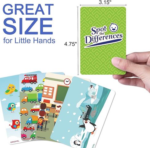 LotFancy Matching Game, Spot The Differences, Card Game for Kids, Fun Picture Puzzle Activity Cards for Family Game Night and Travel Games, Ages 2-9 in Kuwait