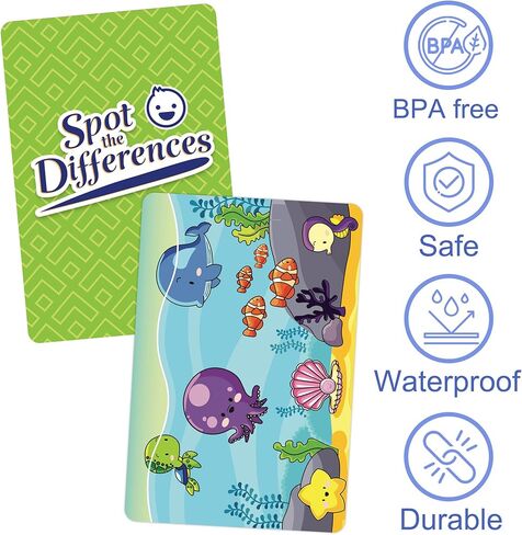 LotFancy Matching Game, Spot The Differences, Card Game for Kids, Fun Picture Puzzle Activity Cards for Family Game Night and Travel Games, Ages 2-9 in Kuwait