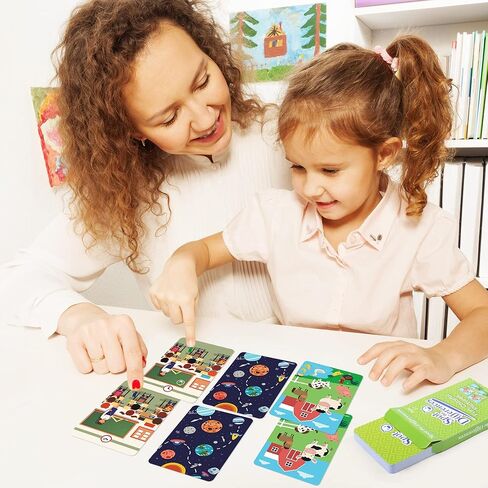 LotFancy Matching Game, Spot The Differences, Card Game for Kids, Fun Picture Puzzle Activity Cards for Family Game Night and Travel Games, Ages 2-9 in Kuwait