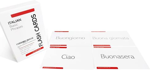 بطاقات فلاش باتس: 50 بطاقة فلاش للعبارات الإيطالية الأساسية مع اختلافات في المحادثة in Kuwait