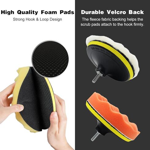 10 Piece Car Foam Polishing Kit, 6 Inch Buffing Pad, Drill Attachment Buffer Polisher Set for Car Waxing, Polishing, and Sealing Glaze in Saudi Arabia