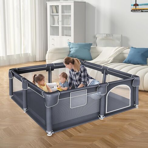 Baby Playpen for Indoor & Outdoor Use | Playpen for Babies and Toddlers | Anti-Fall Baby Play Yard with Breathable Mesh | ECO-Friendly, Easy Assembly | 50x50 inch Size in Saudi Arabia