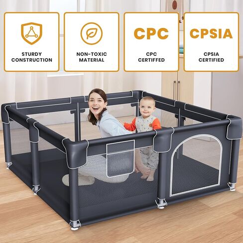 Baby Playpen for Indoor & Outdoor Use | Playpen for Babies and Toddlers | Anti-Fall Baby Play Yard with Breathable Mesh | ECO-Friendly, Easy Assembly | 50x50 inch Size in Saudi Arabia