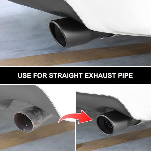 Universal Fit 2-2.25 - 2.5-2.75 Inch Inlet Adjustable Exhaust Tail Pipe Diameter Exhaust Tip Black Powder Coated Stainless Steel Tailpipe Tips Tail Pipe Car Muffler Tips (A32-B) in Saudi Arabia