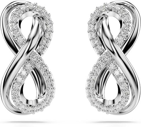 Swarovski Hyperbola Stud Earrings, Infinity Symbol Motif with Clear Crystals in a Rhodium-Finished Setting, Part of the Swarovski Hyperbola Collection in Saudi Arabia