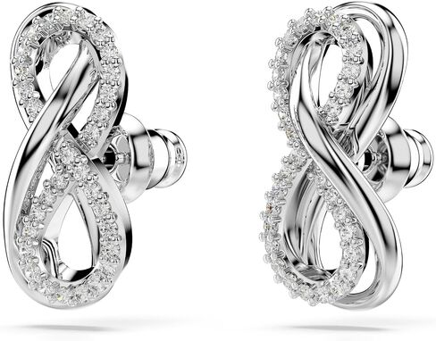 Swarovski Hyperbola Stud Earrings, Infinity Symbol Motif with Clear Crystals in a Rhodium-Finished Setting, Part of the Swarovski Hyperbola Collection in Saudi Arabia