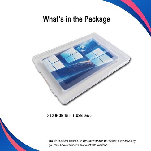 عصا USB قابلة للتشغيل 4 في 1 بسعة 64 جيجابايت 3.0 مع مجموعة Windows 7/8 / 10/11. in Kuwait