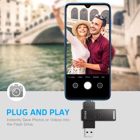 【for iPhone 15 Series】 iDiskk 512GB Super Fast Solid State Flash Drive Photo Stick,USB C iPad, MacBook,Laptops,Android Phones and Windows Computer, Up to 1000MB/S in Saudi Arabia
