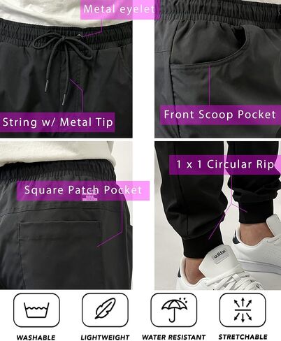Southpole Men's Basic Tech Woven Track Jogger Pants, Quick Dry, Lightweight, Stretchable in Saudi Arabia