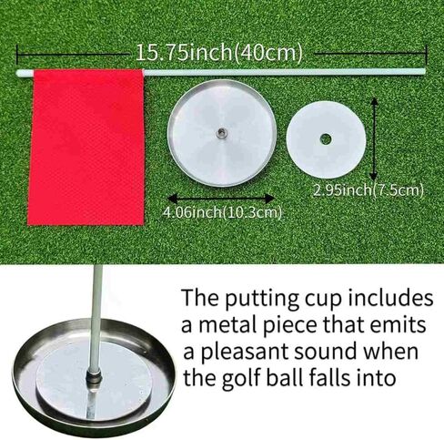 كوب معدني لوضع الجولف مع فتحة لتدريب الجولف على شكل علم من أجل وضع الجولف باللون الأخضر في الأماكن المغلقة والمفتوحة in Kuwait