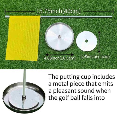 كوب معدني لوضع الجولف مع فتحة لتدريب الجولف على شكل علم من أجل وضع الجولف باللون الأخضر في الأماكن المغلقة والمفتوحة in Kuwait
