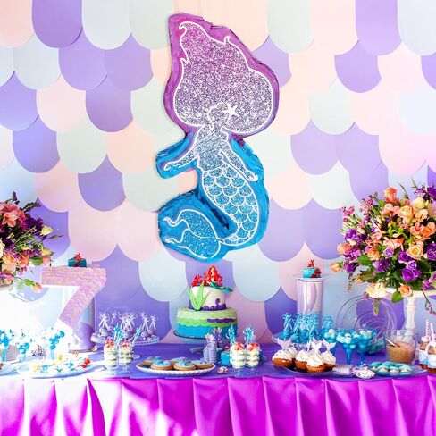 Liliful Mermaid Pinata Bundle 15.7 Inch Mermaid Pinata with Blindfold and Bat Mermaid Party Supplies Mermaid Birthday Decoration for Girl Under the Sea Mermaid Theme Birthday Party Carnival Activity in Saudi Arabia